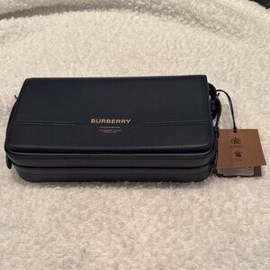 Burberry Grace Navy Leather Shoulder Bag